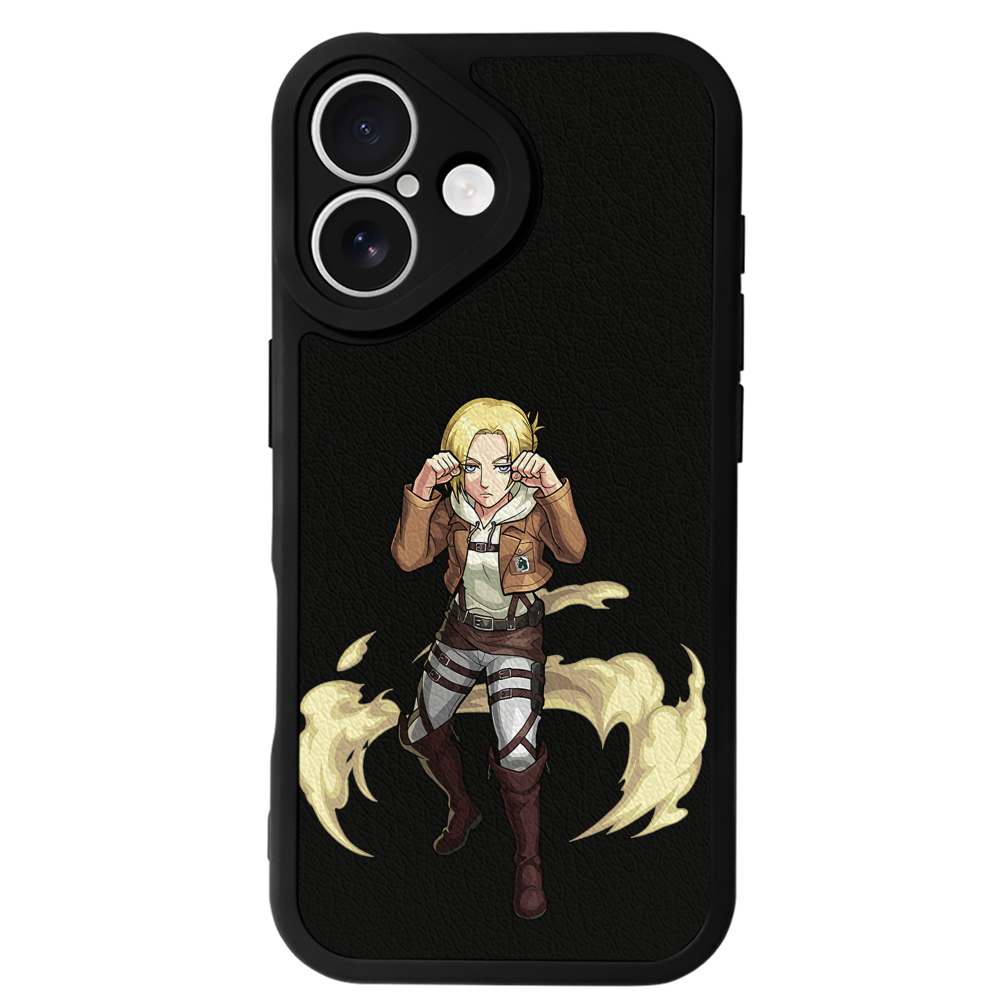 （画像用） 進撃の巨人 アニ・レオンハート Attack on Titan Annie Leonhart 【iPhone 16シリーズ対応】シリコンスマホケース（レザー調） 材質：シリコン